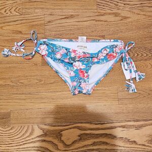 NWOT Johnny Was Floral Tassel Hipster Bikini Bottom Size XS